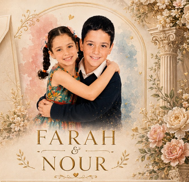Farah and Nour engagement invitation